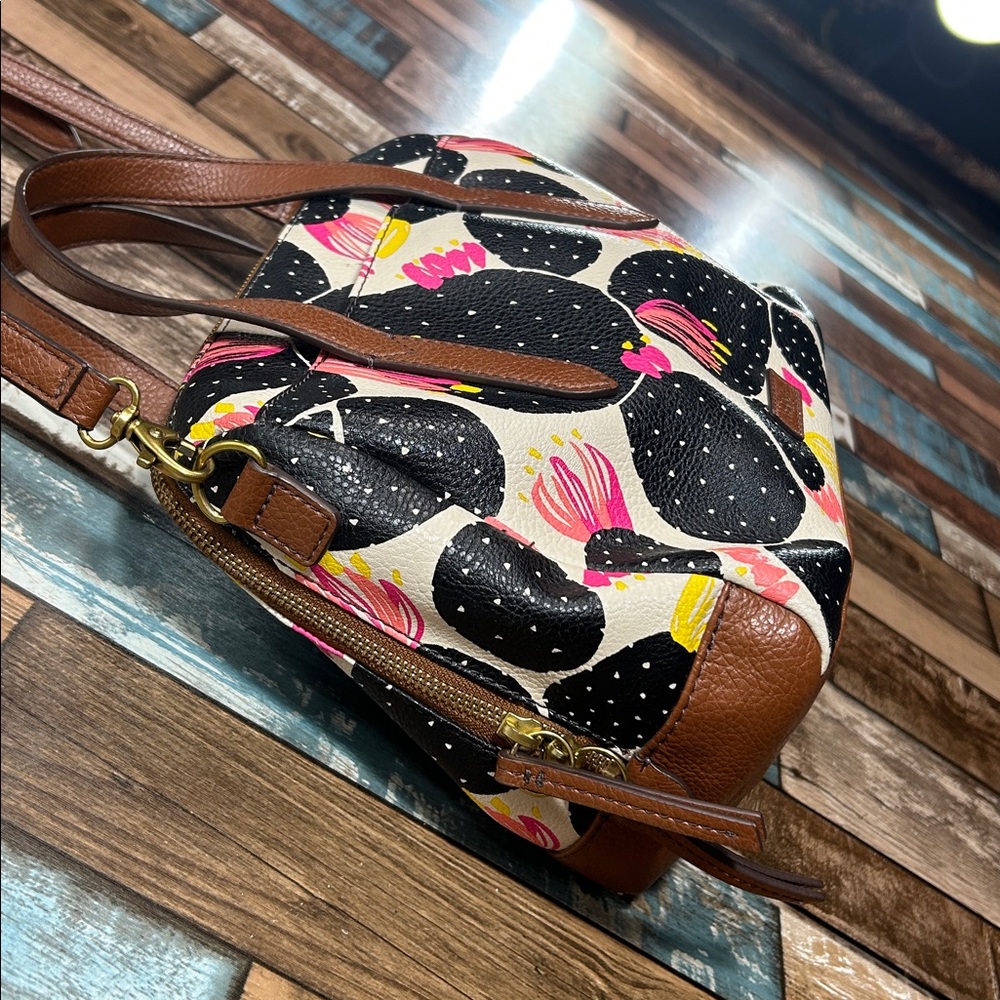Fossil floral cactus Brown Fabric Interior crossbody bag - Picture 6 of 16